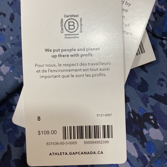 NWT Athleta Brooklyn Ankle Pant Captivate Chrome  Blue Print Size 8 - Picture 11 of 16